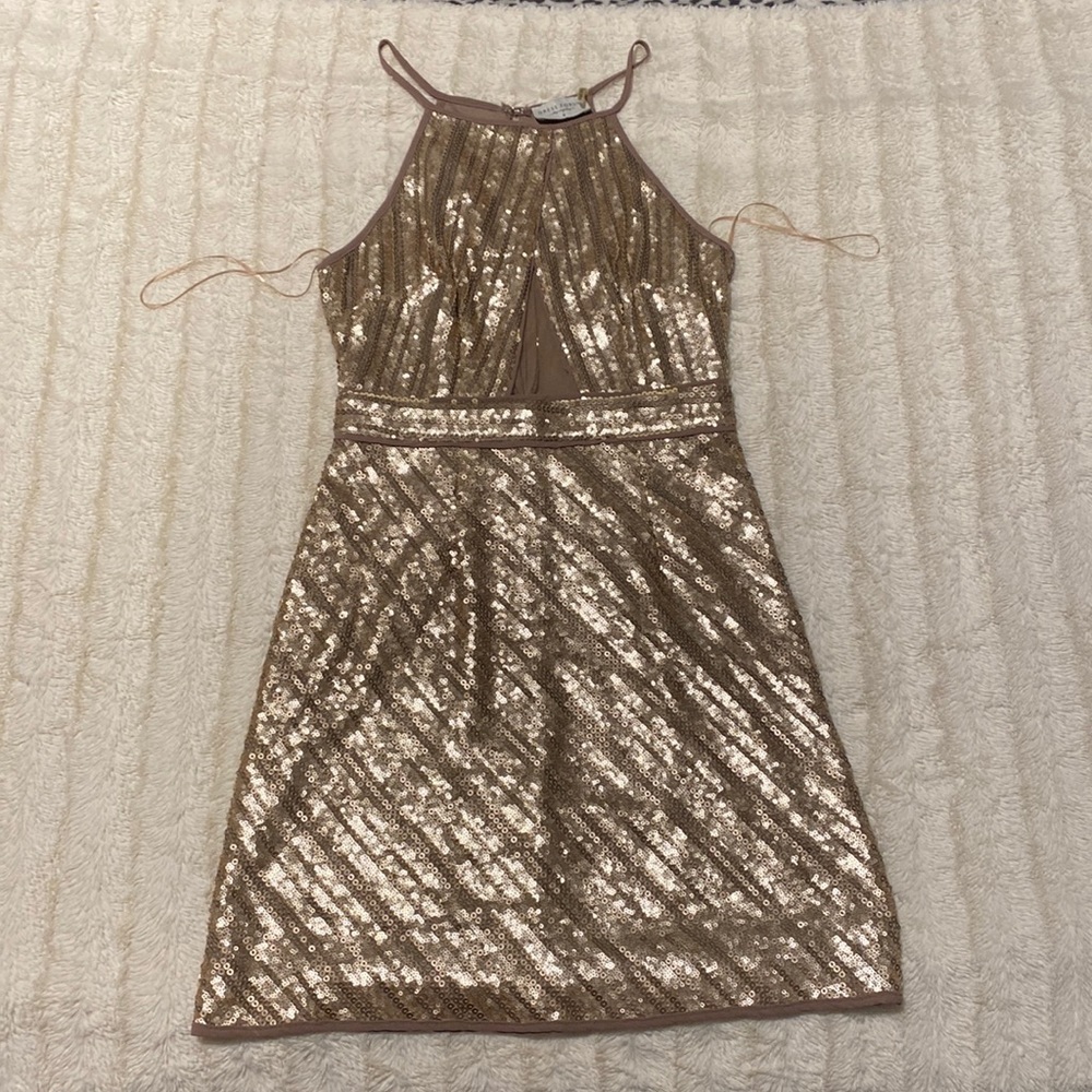 Champagne Sequin Cocktail Dress